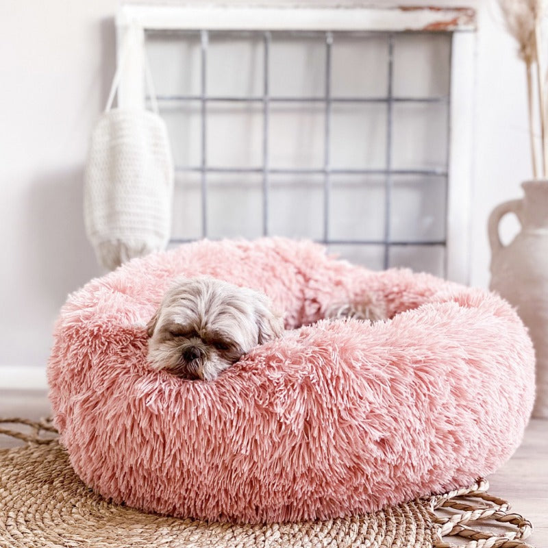 Skorter | Beef Plush Calming Donut Dog Bed for Small to Large Dogs