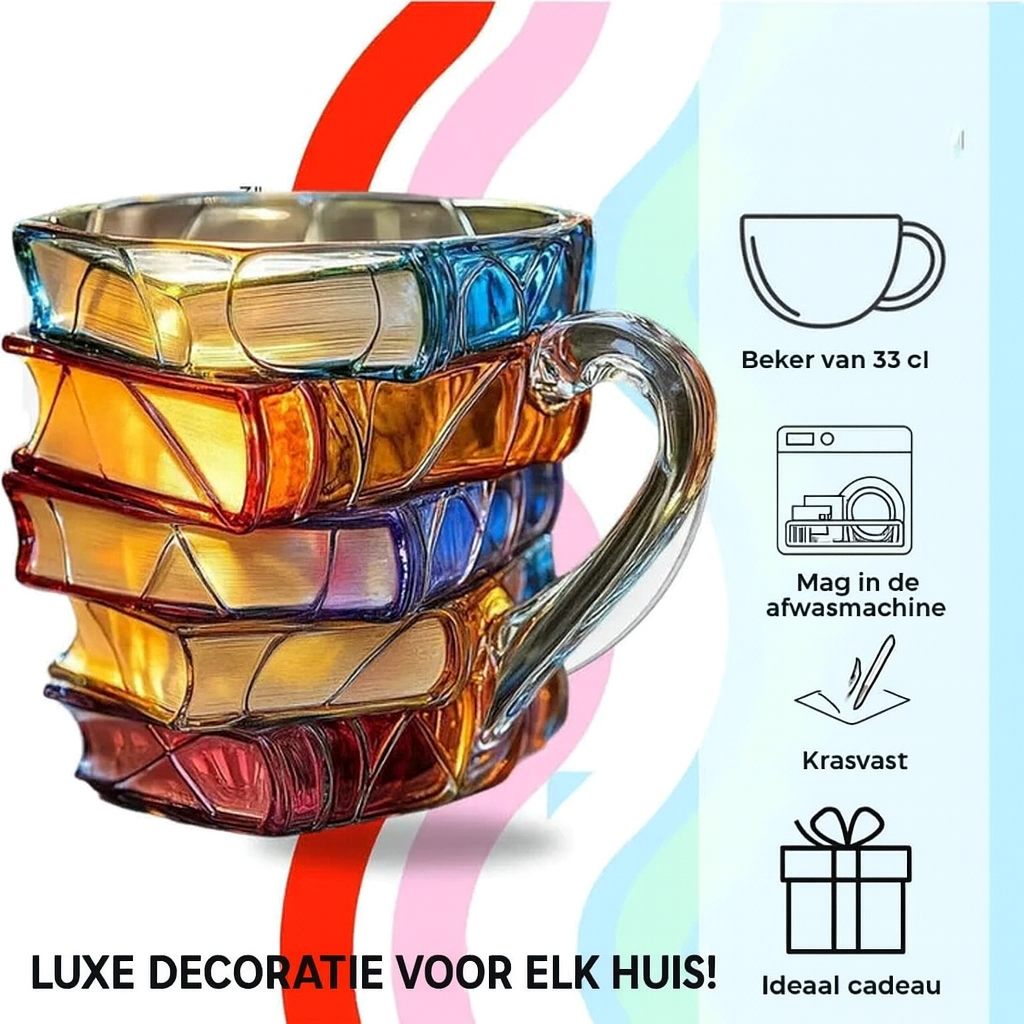 Skorter | BookCup 3D Mug – Hand-Painted Literature Mug in Book Shape