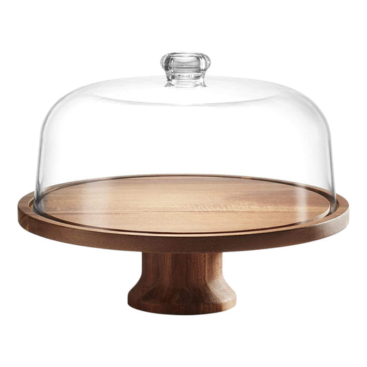 Skorter | Cake Stand Cake Plate Serving Platter, Acacia Wood