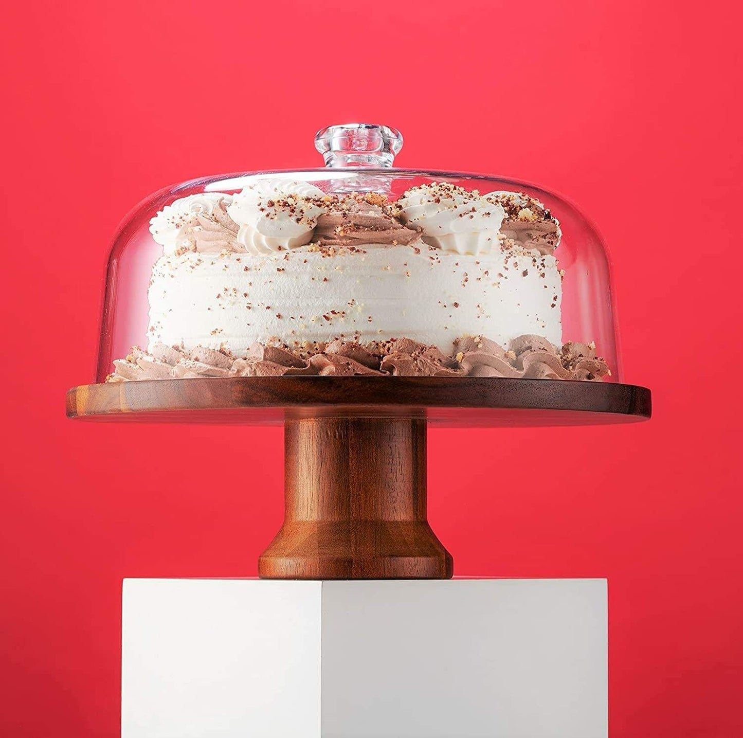 Skorter | Cake Stand Cake Plate Serving Platter, Acacia Wood