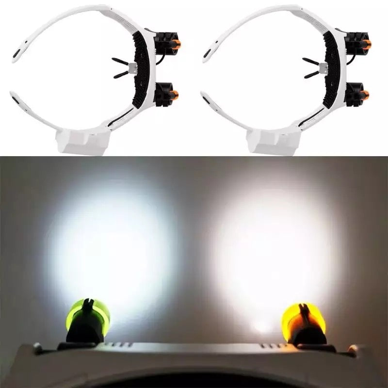 Skorter | Jeweler Headband Magnifying Glass 8 Lens LED Light Glasses