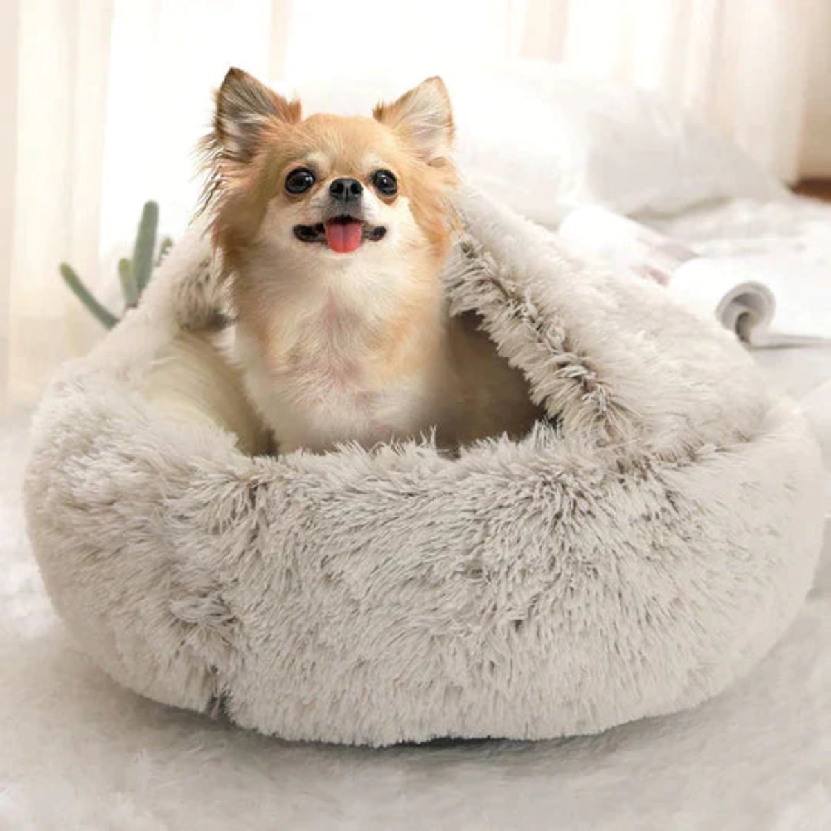 Skorter | Cozy Cave Pet Bed | Calming & Comfortable Dog Bed for Deep Relaxation