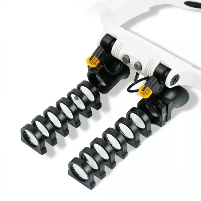 Skorter | Jeweler Headband Magnifying Glass 8 Lens LED Light Glasses