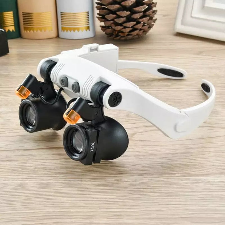 Skorter | Jeweler Headband Magnifying Glass 8 Lens LED Light Glasses