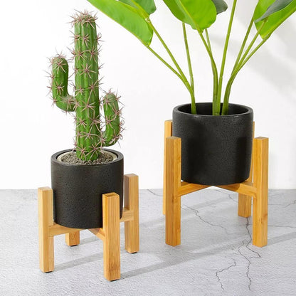 Skorter | BambooElevate Plant Stand made of bamboo wood | Adjustable & Stable | Perfect for indoors
