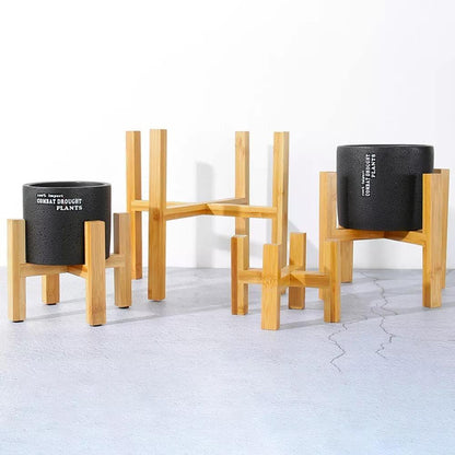 Skorter | BambooElevate Plant Stand made of bamboo wood | Adjustable & Stable | Perfect for indoors