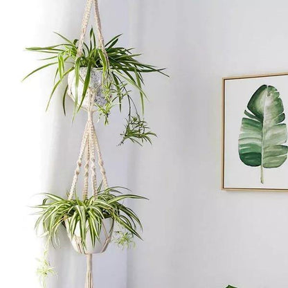 Skorter | 4-piece handmade Boho macrame plant hanger set