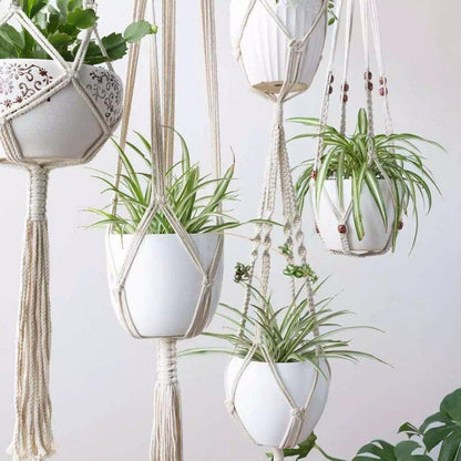 Skorter | 4-piece handmade Boho macrame plant hanger set