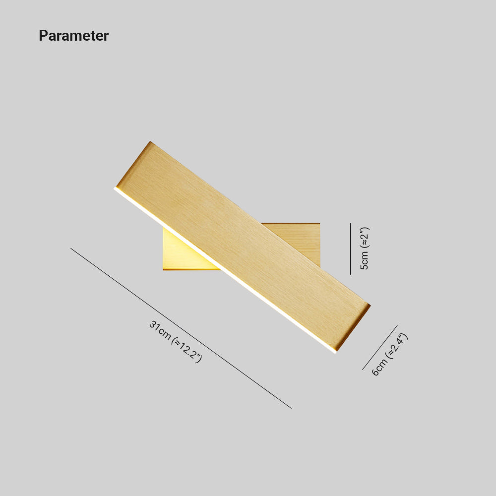 Skorter | Aqsa Minimalist LED Wall Lamp - Black/Gold/Brown, Bedroom, Metal
