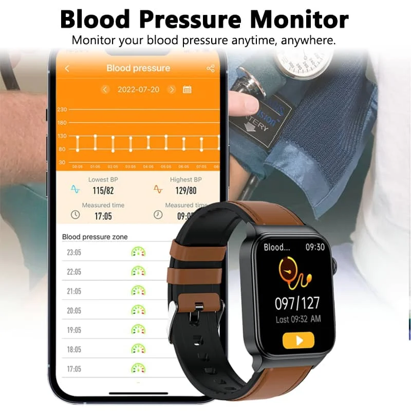 Skorter | ECG Smart Watch with blood pressure monitor body temperature blood sugar heart rate blood oxygen