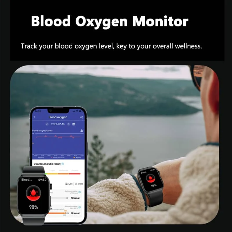 Skorter | ECG Smart Watch with blood pressure monitor body temperature blood sugar heart rate blood oxygen