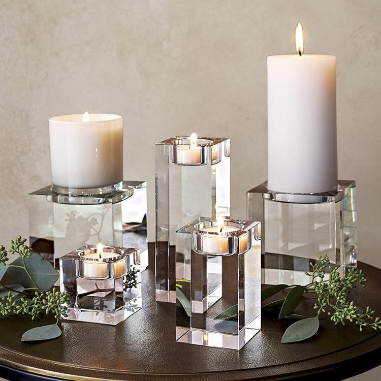 Skorter | 3-part cube-shaped crystal candle holder