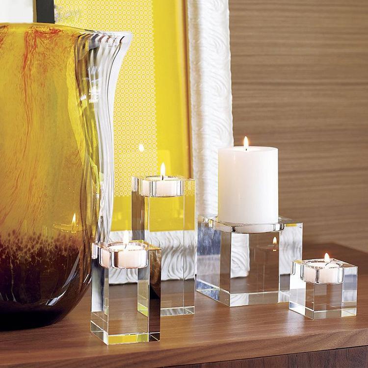 Skorter | 3-part cube-shaped crystal candle holder