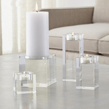 Skorter | 3-part cube-shaped crystal candle holder