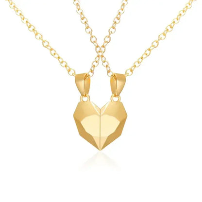 Skorter | 2 Pieces Magnetic Heart Couple Necklace for Women. Pullover Necklace for Best Friends, Lovers & Wedding Gift Jewelry