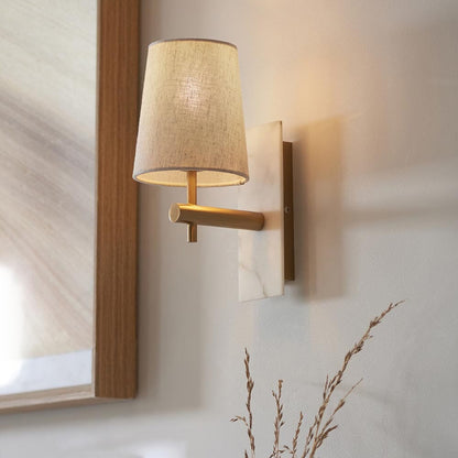 Skorter | Jaelyn Gold and White Marble Wall Lamp
