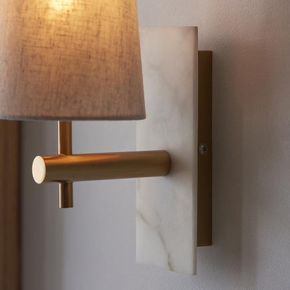 Skorter | Jaelyn Gold and White Marble Wall Lamp