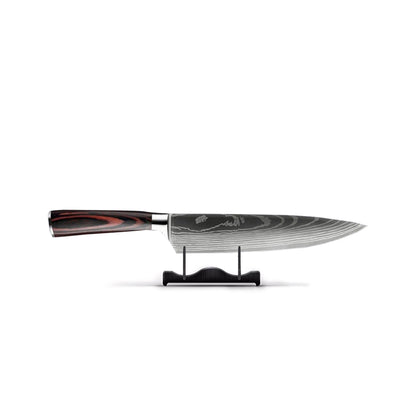 Skorter | Damascus Steel Chef's Knife | 20 cm Blade, Ergonomic Resin Handle & Ideal for Home Cooking