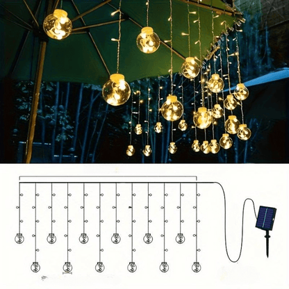 Skorter | Outdoor Solar Bubble String Lights – 8 Modes