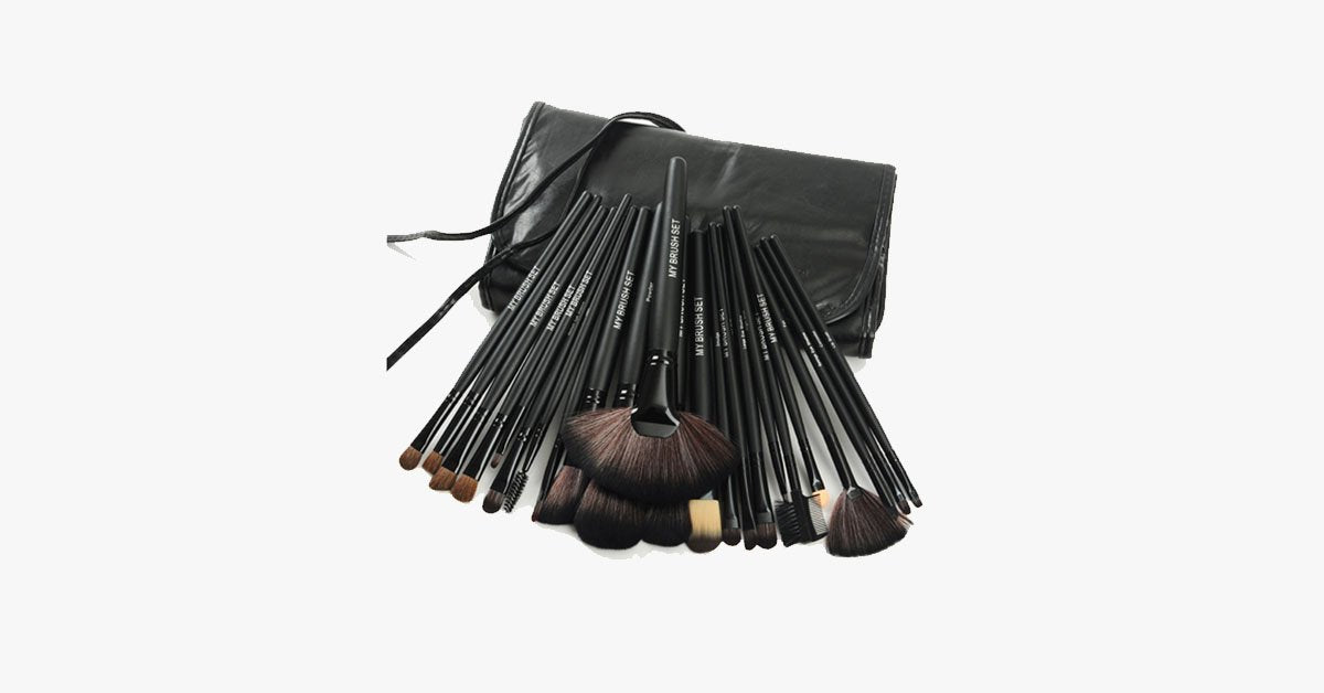 Skorter | 24-piece Jet Black Make-Up Brush Set