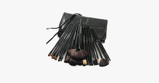 Skorter | 24-piece Jet Black Make-Up Brush Set
