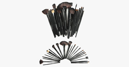Skorter | 24-piece Jet Black Make-Up Brush Set
