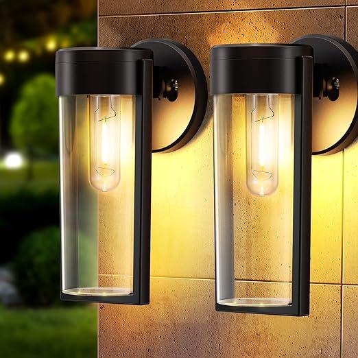 Skorter | Solar Wall Lights Solar-powered Deck Lights, Automatic On/Off Waterproof Solar Outdoor Lights Wall-mounted Solar Decorative Lights for Wall Fence Patio Posts Garden Veranda