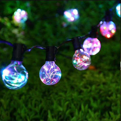 Skorter | LED Outdoor String Lights 35 FT G40 Patio String Lights Linkable Dimmable Waterproof Decorative Lighting with Remote Control for Garden Wedding Party Decorations