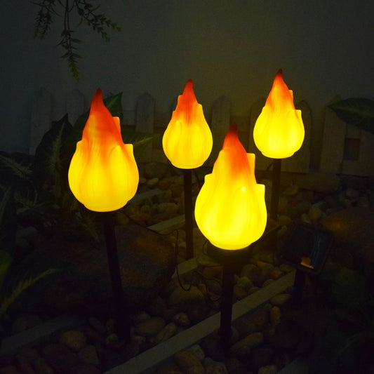 Skorter | Solar outdoor lights with flickering flame, solar lights for outside, waterproof LED flame torches, solar outdoor lights for camping garden landscape patio path outdoor decoration