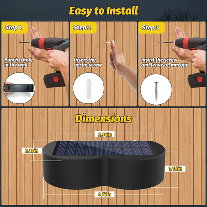 Skorter | Solar fence lights outdoor wall lights Waterproof IP65, Warm white & RGB 8 specific fixed colors for fence wall step deck patio