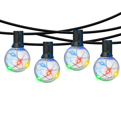 Skorter | LED Outdoor String Lights 35 FT G40 Patio String Lights Linkable Dimmable Waterproof Decorative Lighting with Remote Control for Garden Wedding Party Decorations
