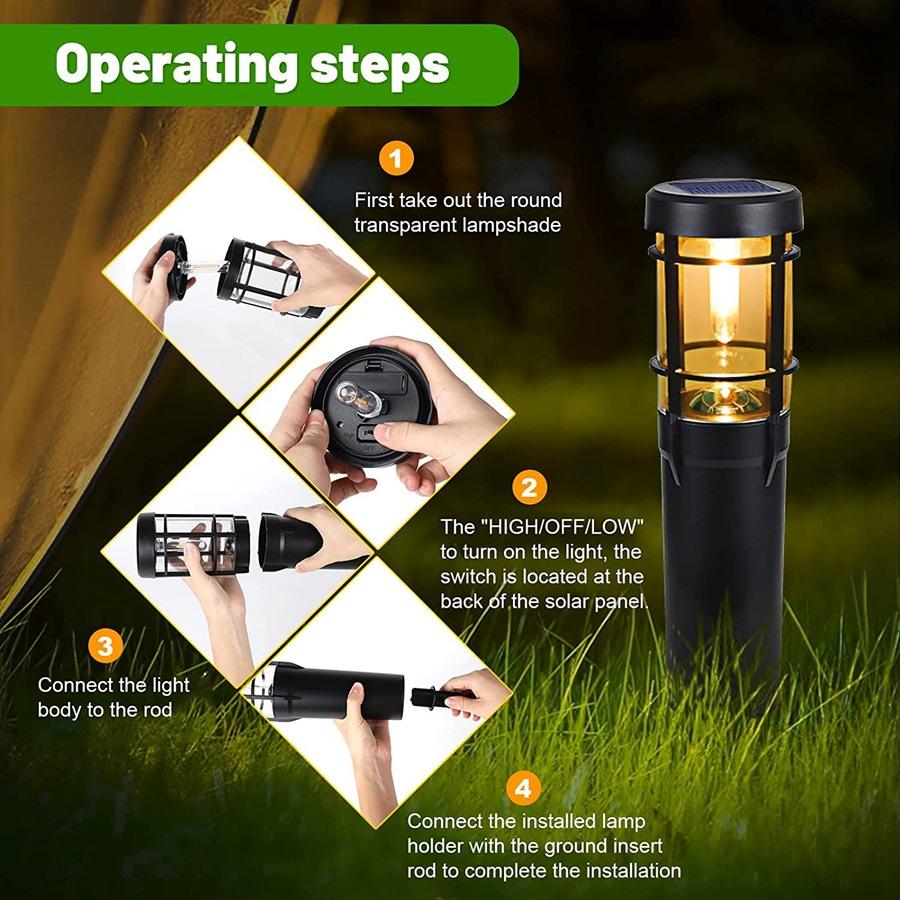 Skorter | Solar path lights, solar outdoor lights up to 14 hrs. Outdoor waterproof, IP65 waterproof solar garden lights for paths walkways