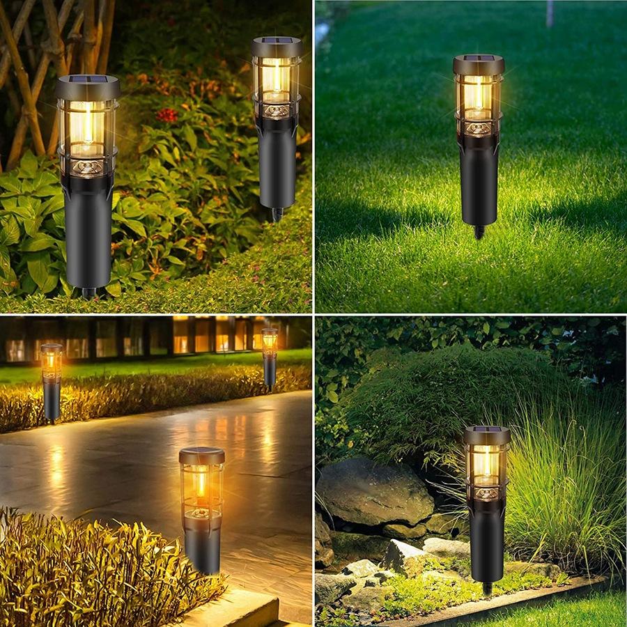 Skorter | Solar path lights, solar outdoor lights up to 14 hrs. Outdoor waterproof, IP65 waterproof solar garden lights for paths walkways