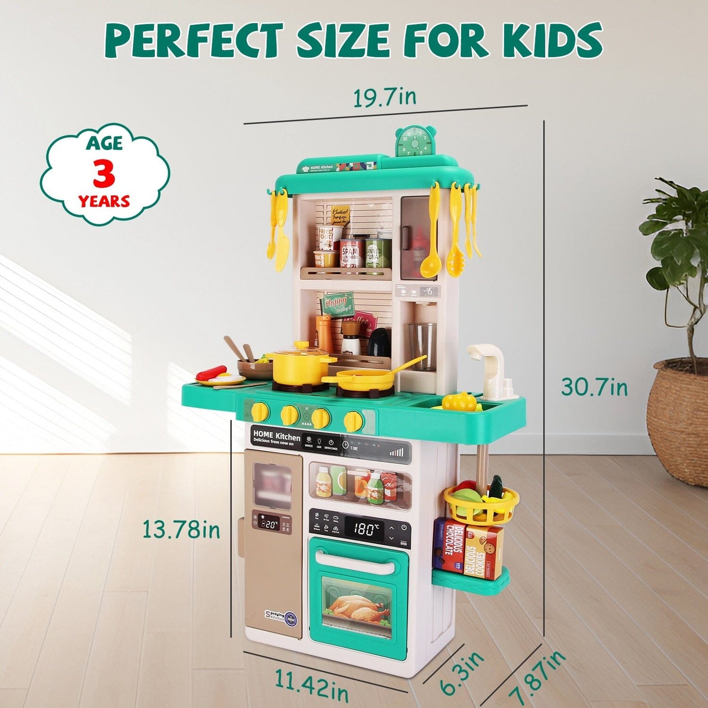 Skorter | Children's Kitchen Toy Interactive Pretend Kitchen Toy Kitchen Equipment