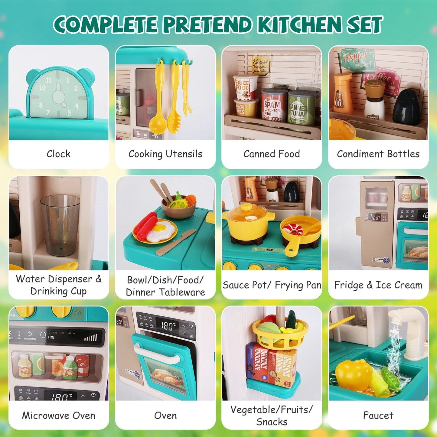 Skorter | Children's Kitchen Toy Interactive Pretend Kitchen Toy Kitchen Equipment