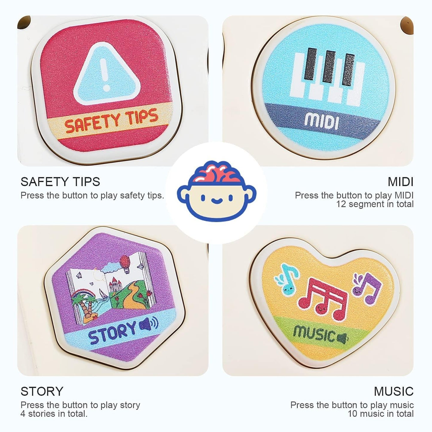 Skorter | Children's Play Bus Vehicle with Sound and Light Simulation Rattle Toy for Toddlers