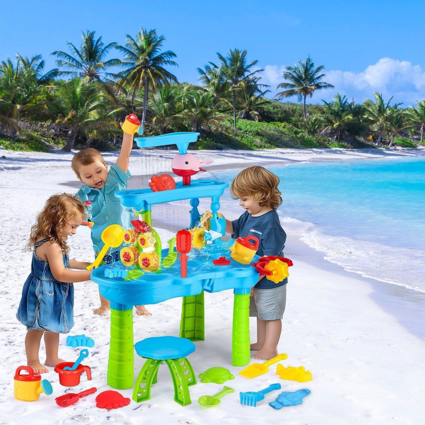 Skorter | Children's Sand Water Table for 3-6 Years Old Sensory Training Friendship Building