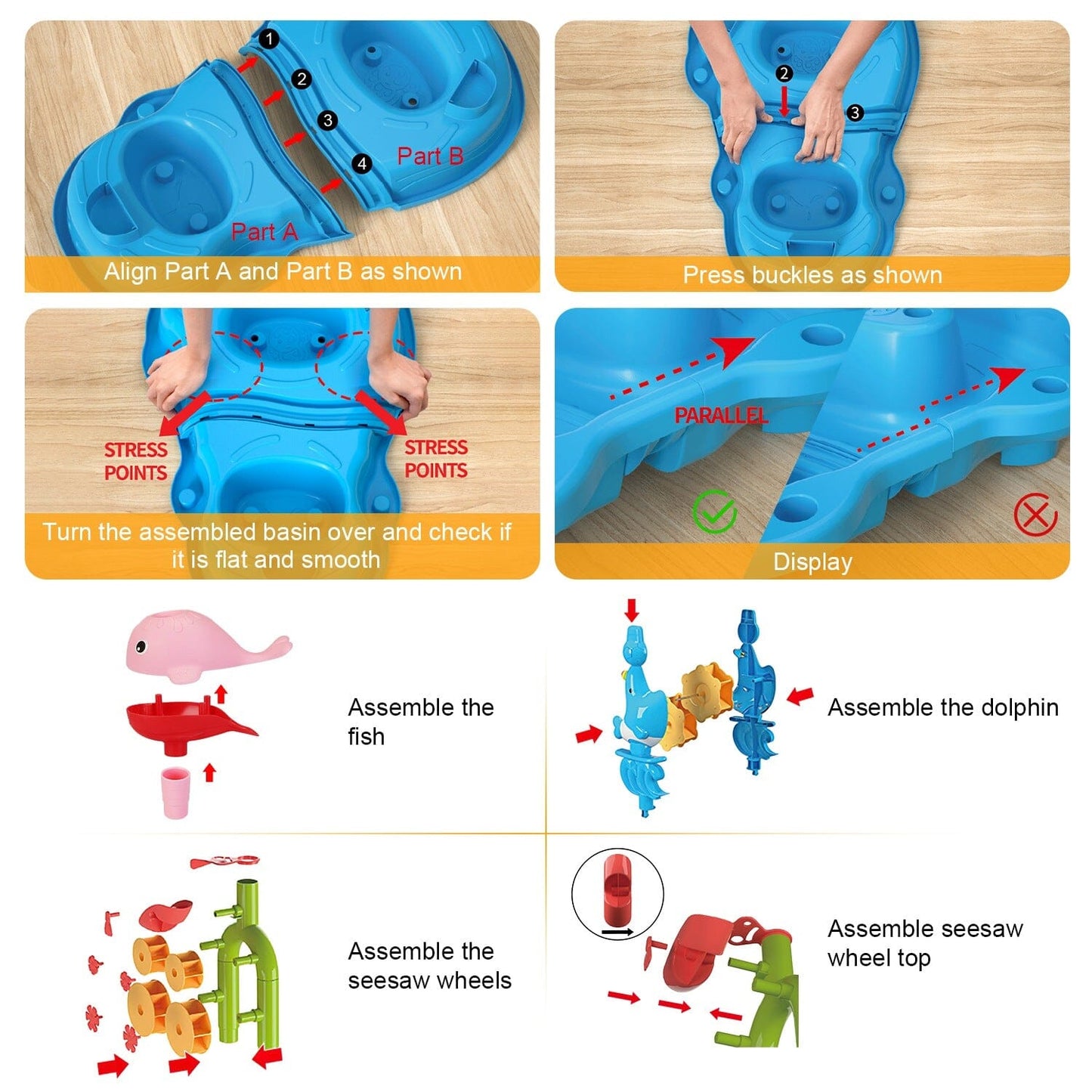 Skorter | Children's Sand Water Table for 3-6 Years Old Sensory Training Friendship Building