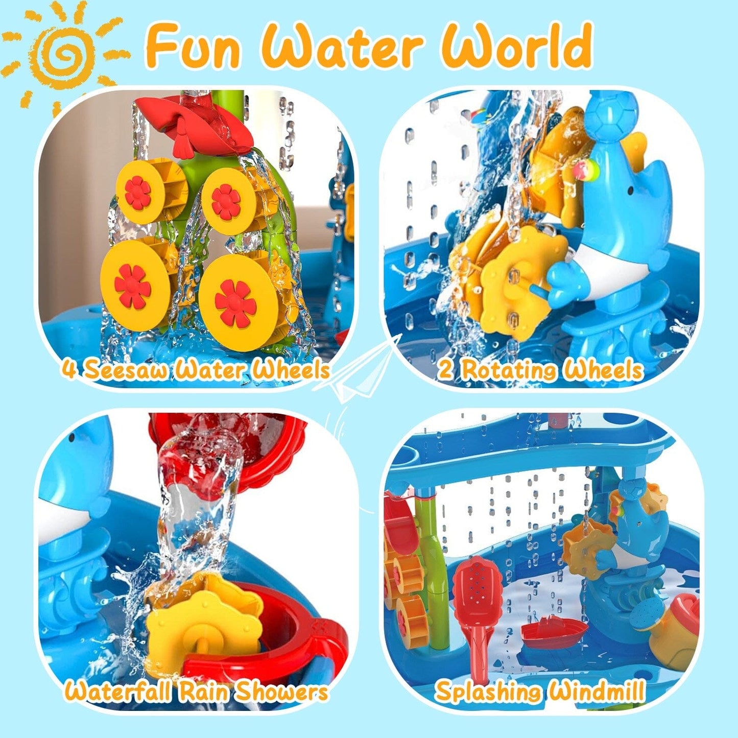 Skorter | Children's Sand Water Table for 3-6 Years Old Sensory Training Friendship Building