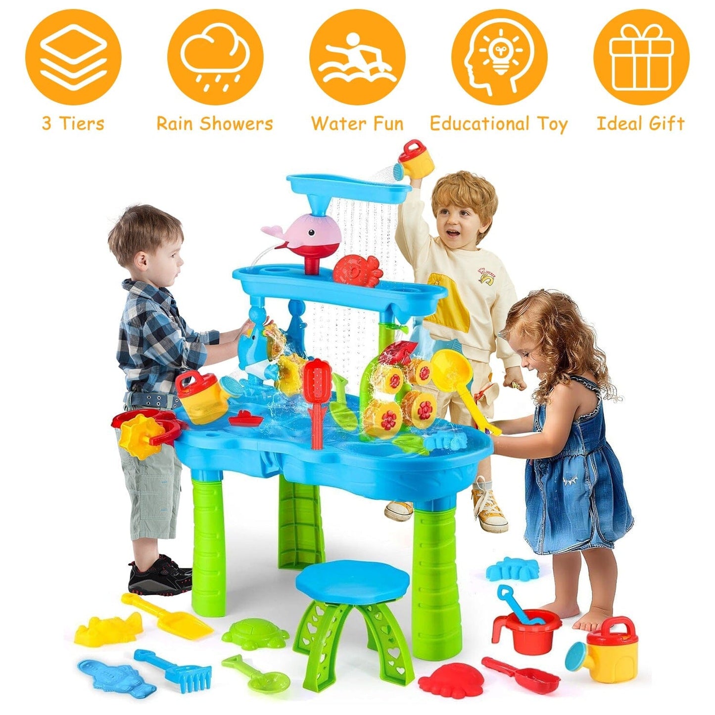 Skorter | Children's Sand Water Table for 3-6 Years Old Sensory Training Friendship Building