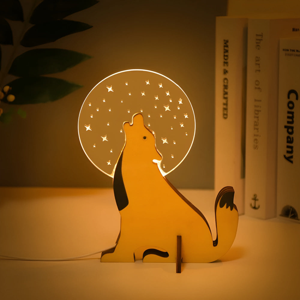 Skorter | Wooden Animal Table Lamp – Cute Decorative Night Light for Kids’ Rooms