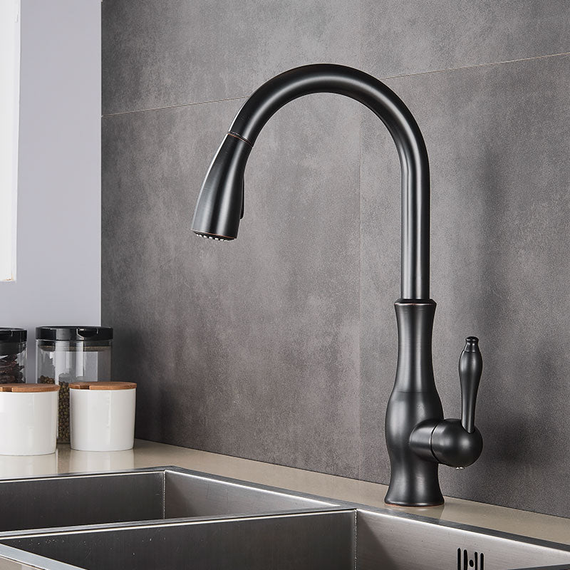 Skorter | Brass Kitchen Faucet Pull Out Mixer Sink Water Tap 360 Rotation Single Handle
