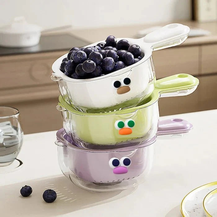 Skorter | KitchenSeed – 2-Layer Drain Basket for Easy Washing & Water Separation