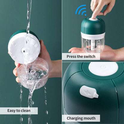 Skorter | ChopEase Electric Garlic Press – USB Rechargeable – Compact & Powerful – 250ml