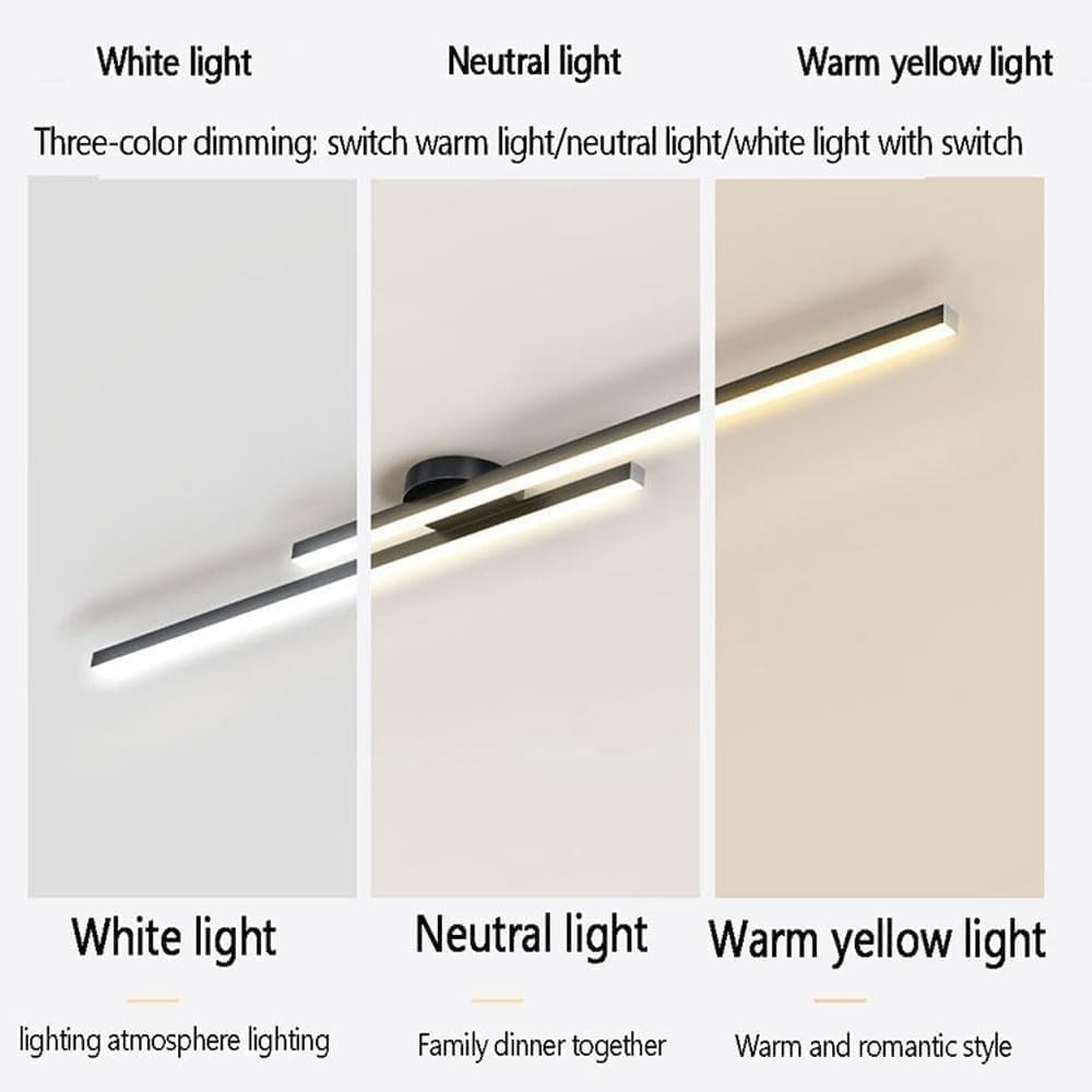 Skorter | Modern Aluminium Semi Flush Mount LED Ceiling Light | Minimalist Design for Living Room. Bedroom & Hallway