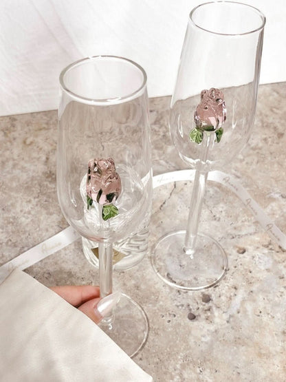Skorter | La Vie En Rose | Champagne Glass - Handmade