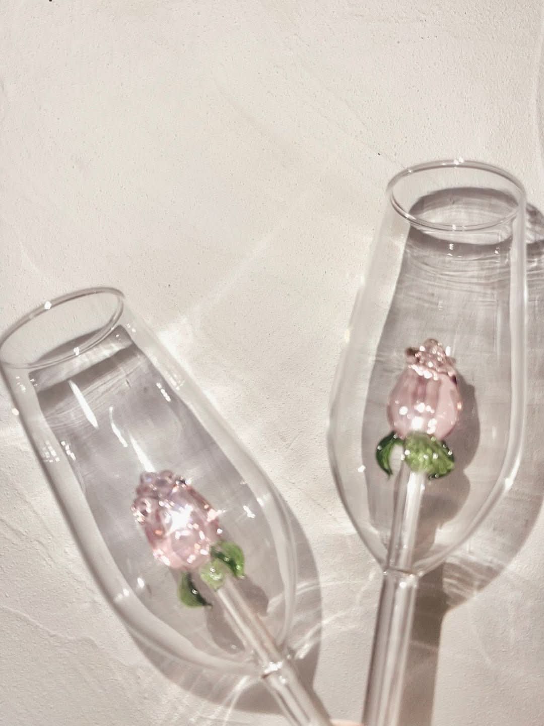 Skorter | La Vie En Rose | Champagne Glass - Handmade