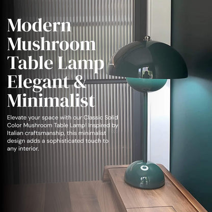 Skorter | Minimalist Flowerpot Table Lamp - Rechargeable Bedside Lamp & Cordless Design Mushroom Shaped Lamps
