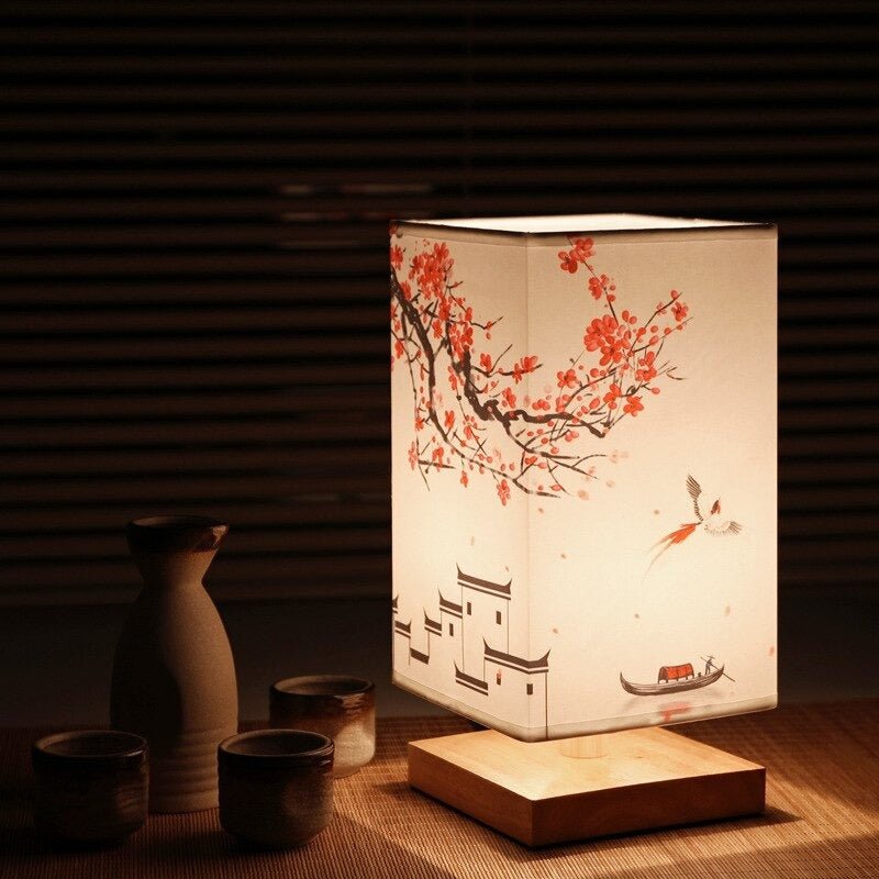 Skorter | Kyomi Japanese-Scandinavian Table Lamp – Minimalist Wooden Accent Light