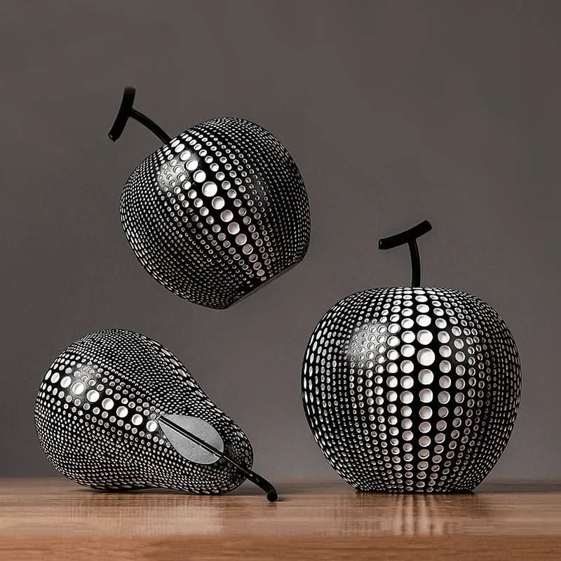 Skorter | MonoApple Decorative Figurine – Black & White Polka Dot Apple